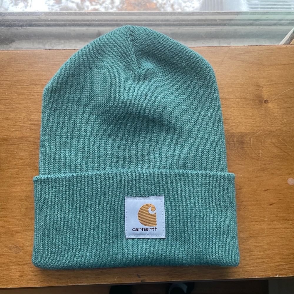 Green Carhartt beanie hat